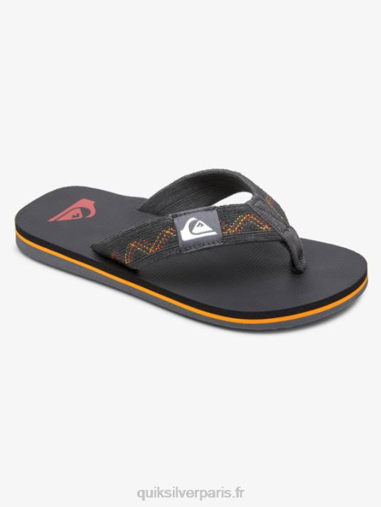 garçons Quiksilver 8-16 sandales à coutures molokai D6PT2150 noir/gris/jaune