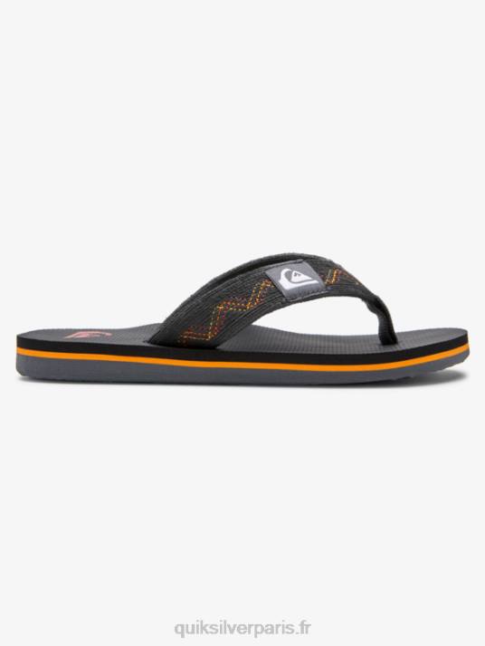 garçons Quiksilver 8-16 sandales à coutures molokai D6PT2150 noir/gris/jaune