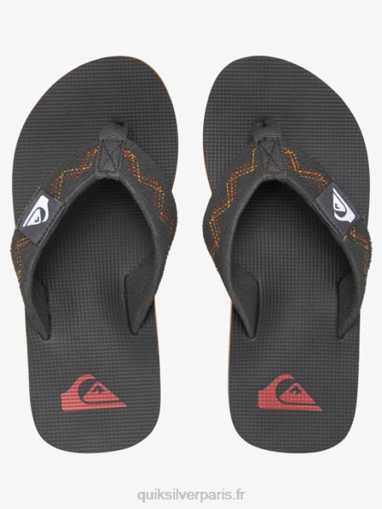 garçons Quiksilver 8-16 sandales à coutures molokai D6PT2150 noir/gris/jaune