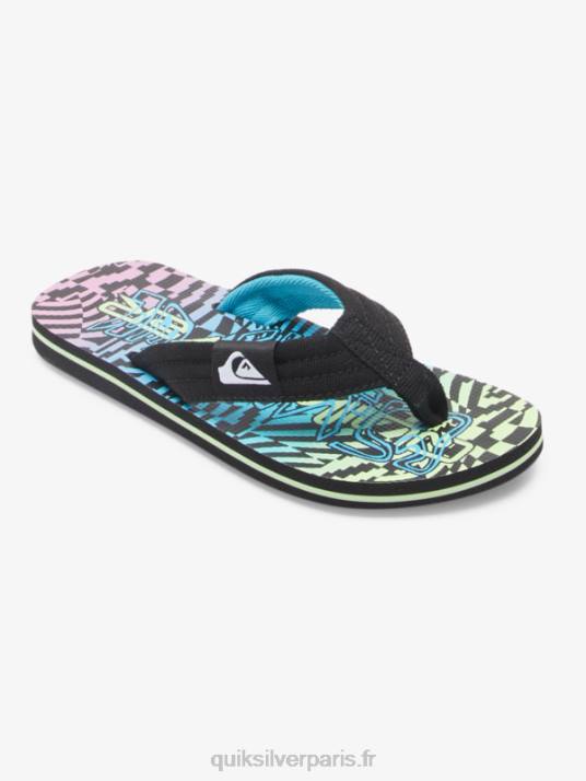 garçons Quiksilver 8-16 sandales décontractées molokai D6PT1990 noir/rose/bleu