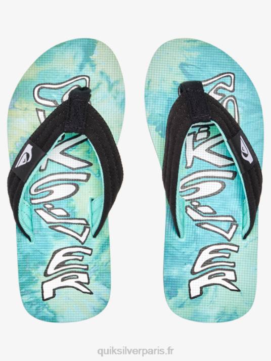garçons Quiksilver 8-16 sandales décontractées molokai D6PT1994 vert/bleu/jaune