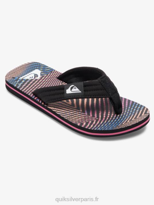 garçons Quiksilver 8-16 sandales décontractées molokai D6PT1995 noir/orange/gris