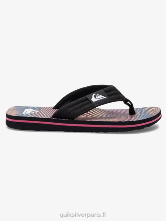 garçons Quiksilver 8-16 sandales décontractées molokai D6PT1995 noir/orange/gris
