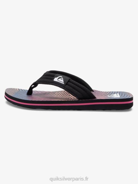 garçons Quiksilver 8-16 sandales décontractées molokai D6PT1995 noir/orange/gris