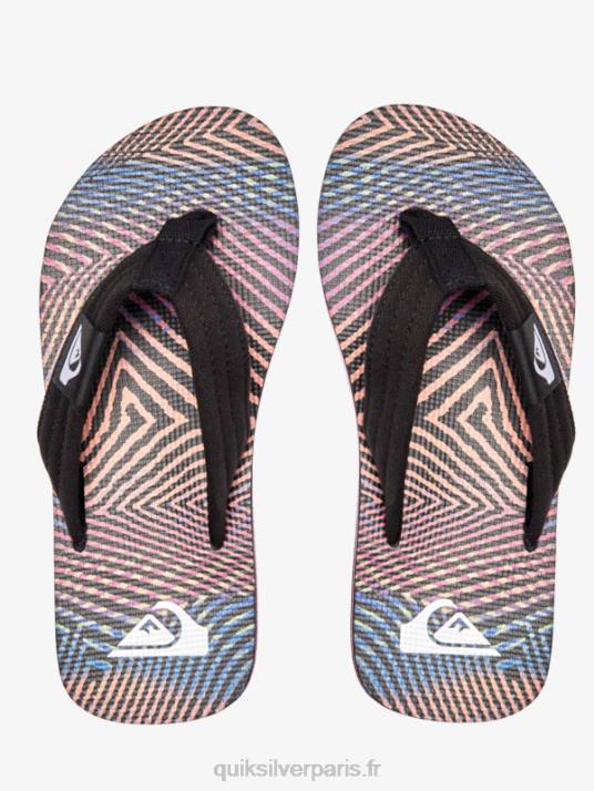 garçons Quiksilver 8-16 sandales décontractées molokai D6PT1995 noir/orange/gris