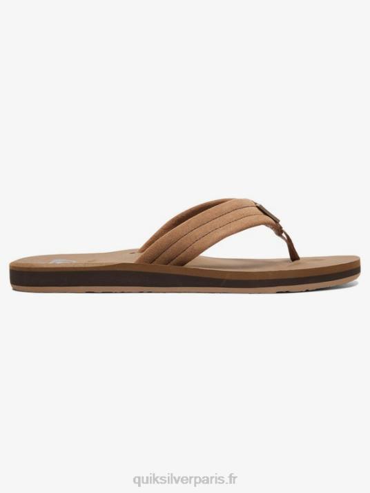 garçons Quiksilver 8-16 sandales en cuir suédé Carver D6PT2282 beige - solide