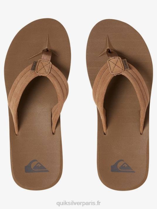 garçons Quiksilver 8-16 sandales en cuir suédé Carver D6PT2282 beige - solide
