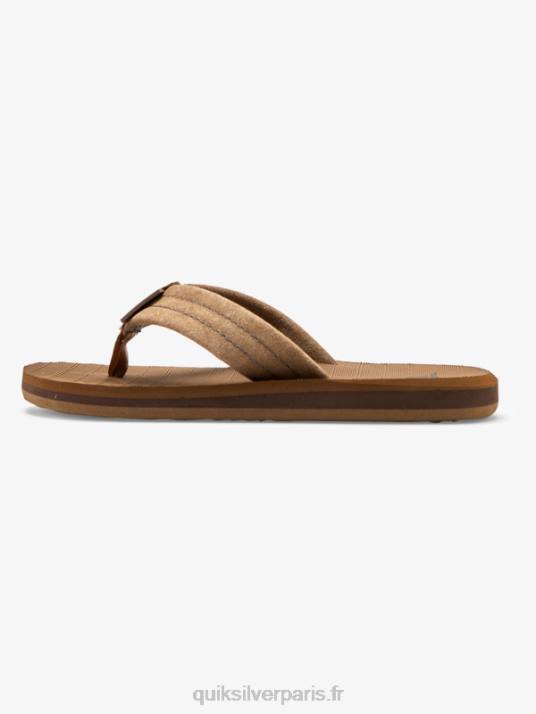 garçons Quiksilver 8-16 sandales en cuir suédé Carver D6PT2282 beige - solide