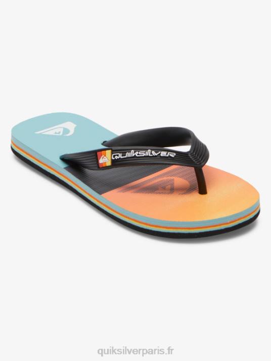 garçons Quiksilver 8-16 tongs molokai D6PT2021 noir/orange/gris