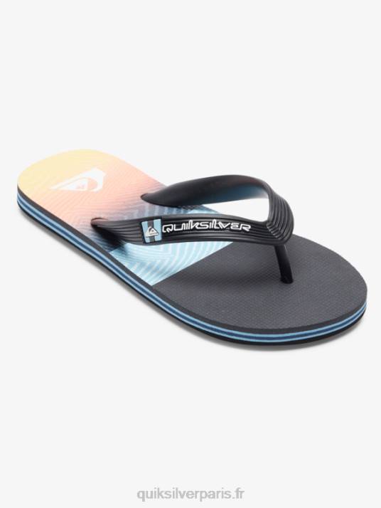 garçons Quiksilver 8-16 tongs à panneaux molokai D6PT2206 noir/orange/gris