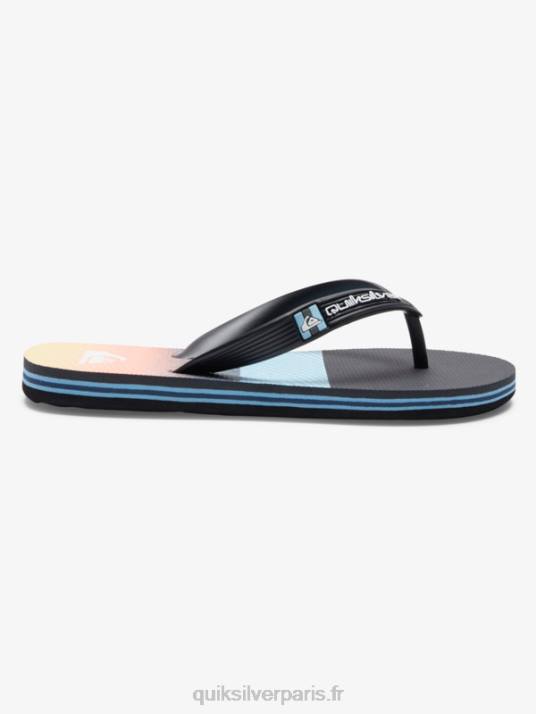 garçons Quiksilver 8-16 tongs à panneaux molokai D6PT2206 noir/orange/gris