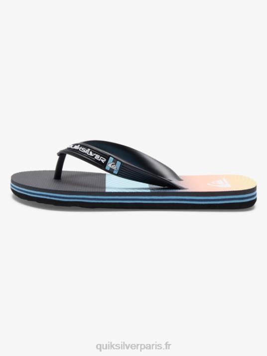 garçons Quiksilver 8-16 tongs à panneaux molokai D6PT2206 noir/orange/gris