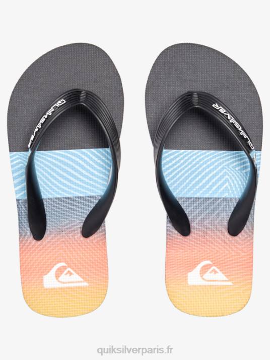 garçons Quiksilver 8-16 tongs à panneaux molokai D6PT2206 noir/orange/gris