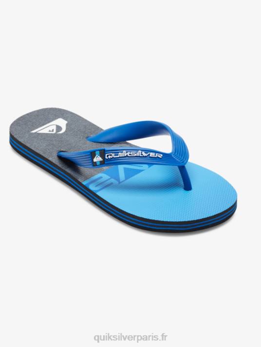 garçons Quiksilver 8-16 tongs à panneaux molokai D6PT2207 noir/bleu/gris