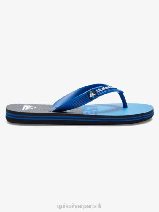 garçons Quiksilver 8-16 tongs à panneaux molokai D6PT2207 noir/bleu/gris
