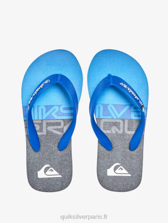 garçons Quiksilver 8-16 tongs à panneaux molokai D6PT2207 noir/bleu/gris