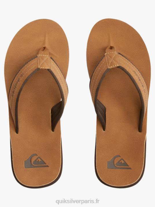 Hommes Quiksilver sandales Carver en nubuck D6PT912 bronzage - pattern_1