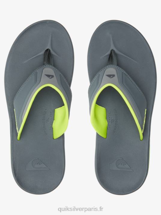 Hommes Quiksilver sandales de récupération mathématique D6PT1083 gris/noir/vert