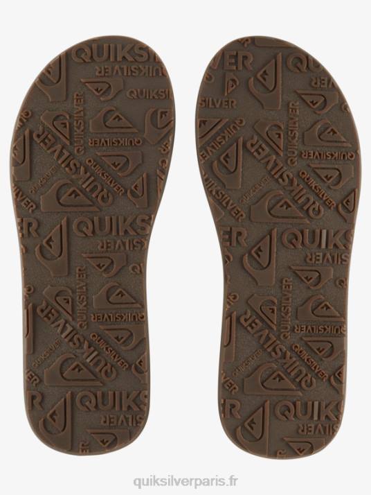 Hommes Quiksilver sandales en cuir de tailleur D6PT1773 brun