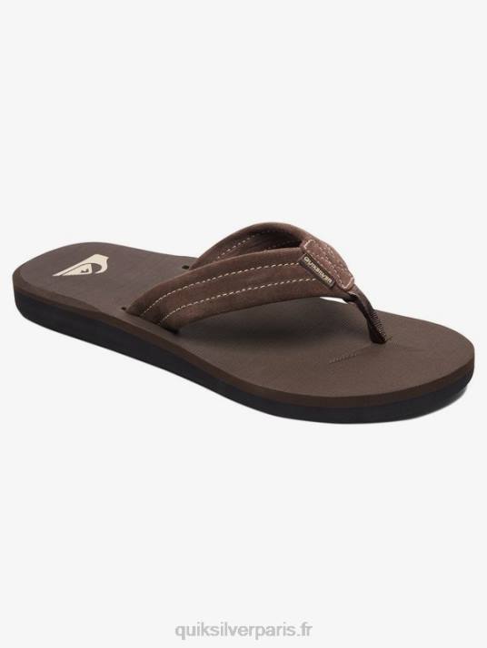 Hommes Quiksilver sandales en cuir suédé Carver D6PT1631 demi-tasse - solide