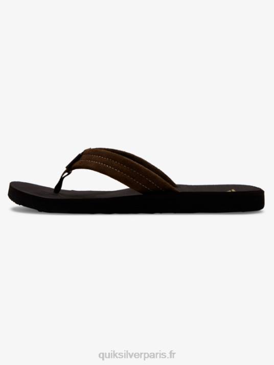 Hommes Quiksilver sandales en cuir suédé Carver D6PT1631 demi-tasse - solide