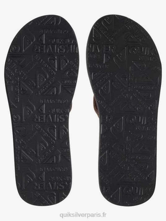 Hommes Quiksilver sandales en cuir suédé Carver D6PT1631 demi-tasse - solide