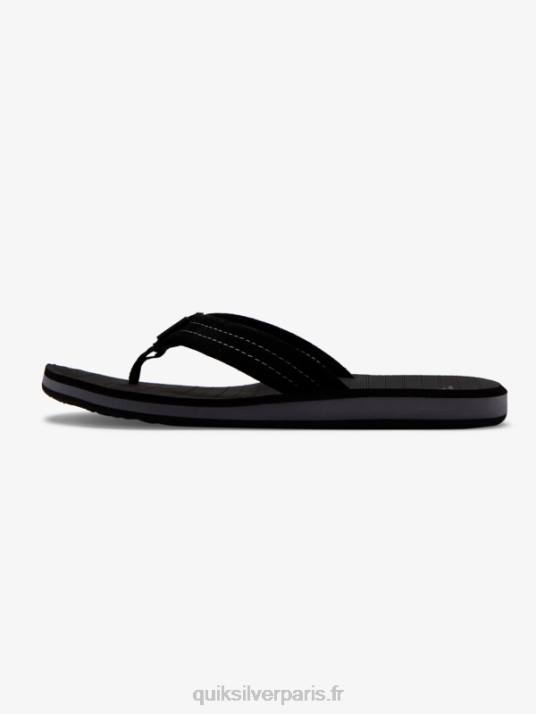 Hommes Quiksilver sandales en cuir suédé Carver D6PT1632 noir solide