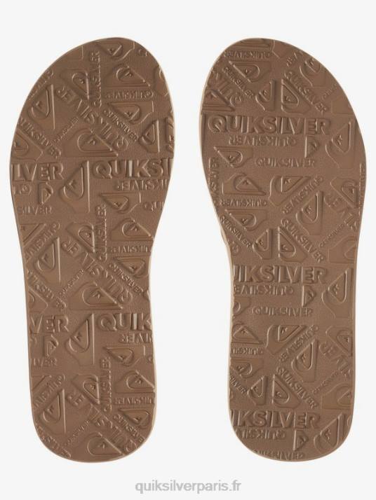 Hommes Quiksilver sandales en cuir suédé Carver D6PT1633 beige - solide