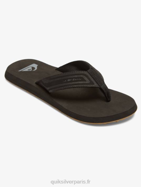 Hommes Quiksilver sandales à enfiler en forme de clé à molette D6PT971 noir