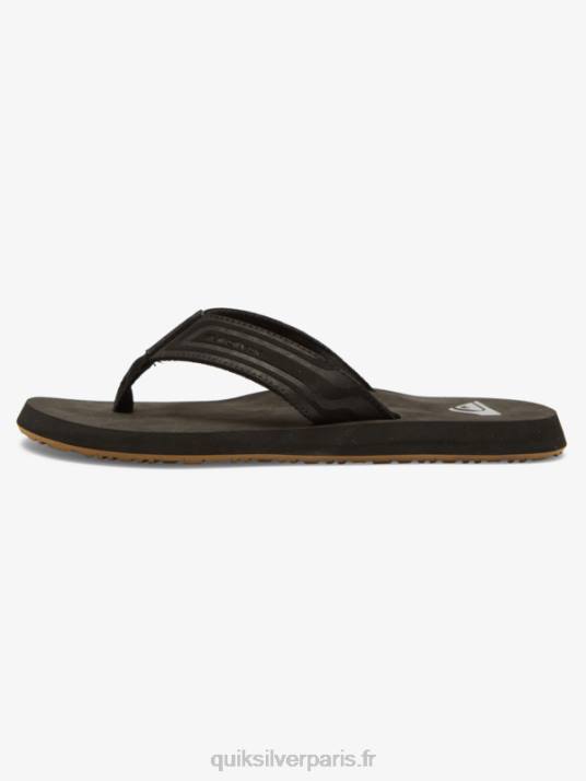 Hommes Quiksilver sandales à enfiler en forme de clé à molette D6PT971 noir