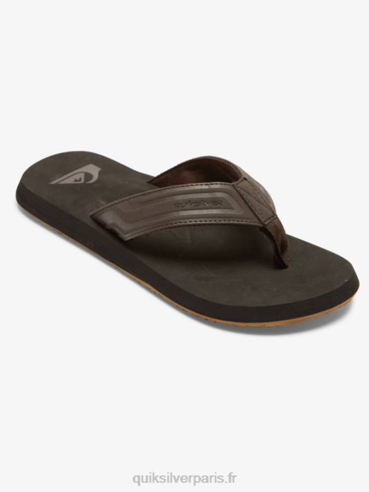 Hommes Quiksilver sandales à enfiler en forme de clé à molette D6PT972 marron 1