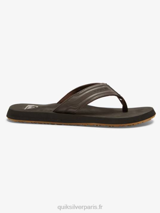 Hommes Quiksilver sandales à enfiler en forme de clé à molette D6PT972 marron 1