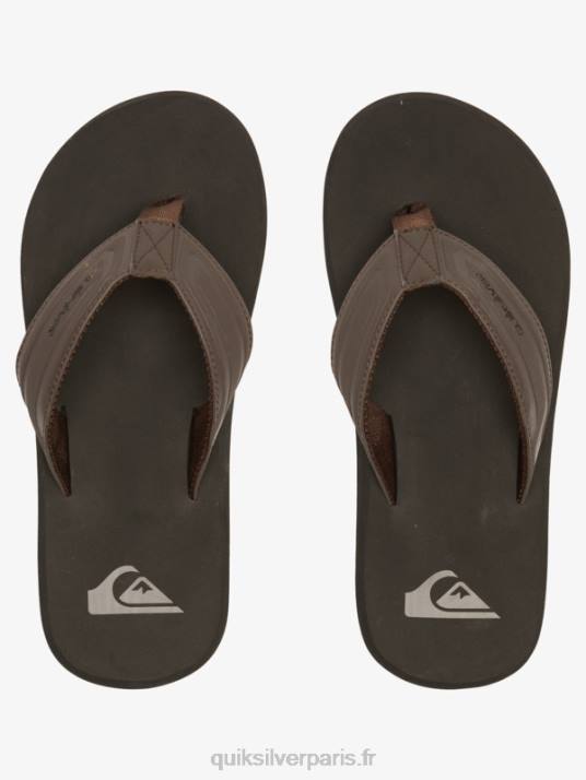Hommes Quiksilver sandales à enfiler en forme de clé à molette D6PT972 marron 1
