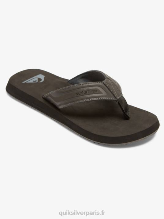 Hommes Quiksilver sandales à enfiler en forme de clé à molette D6PT974 gris 1