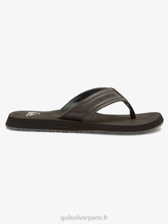 Hommes Quiksilver sandales à enfiler en forme de clé à molette D6PT974 gris 1