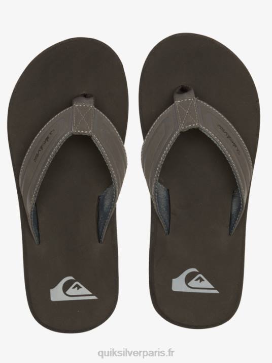 Hommes Quiksilver sandales à enfiler en forme de clé à molette D6PT974 gris 1