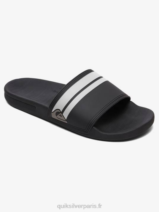 Hommes Quiksilver sandales à glissière rivi slide D6PT760 noir blanc