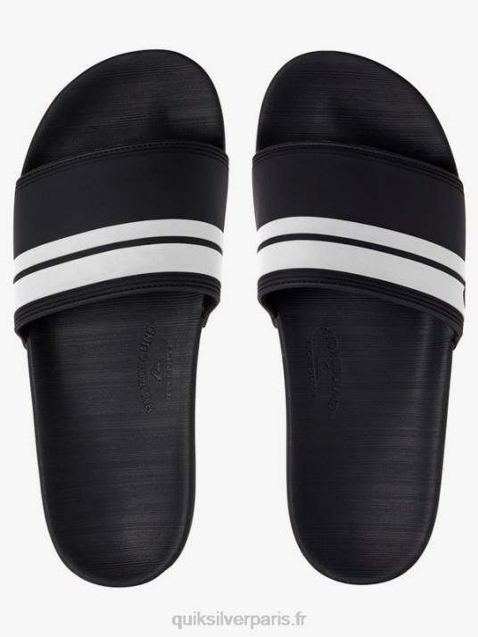Hommes Quiksilver sandales à glissière rivi slide D6PT760 noir blanc