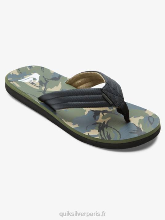 Hommes Quiksilver sandales à imprimé sculpteur D6PT614 noir/vert/gris