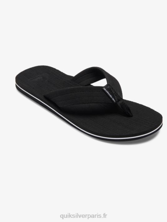 Hommes Quiksilver sandales molokai D6PT1249 noir blanc
