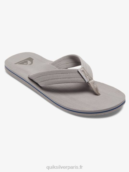 Hommes Quiksilver sandales molokai D6PT1250 gris blanc