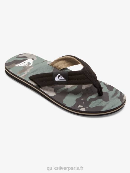 Hommes Quiksilver sandales molokai D6PT491 vert noir