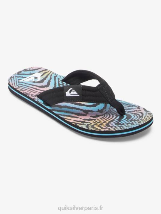 Hommes Quiksilver sandales molokai D6PT495 noir/rose/bleu