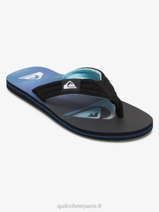 Hommes Quiksilver sandales molokai D6PT496 noir/vert/bleu