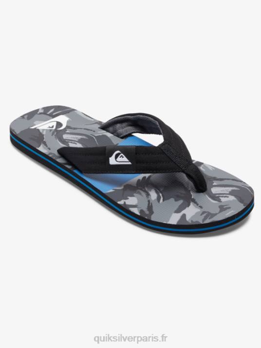 Hommes Quiksilver sandales molokai D6PT500 gris noir