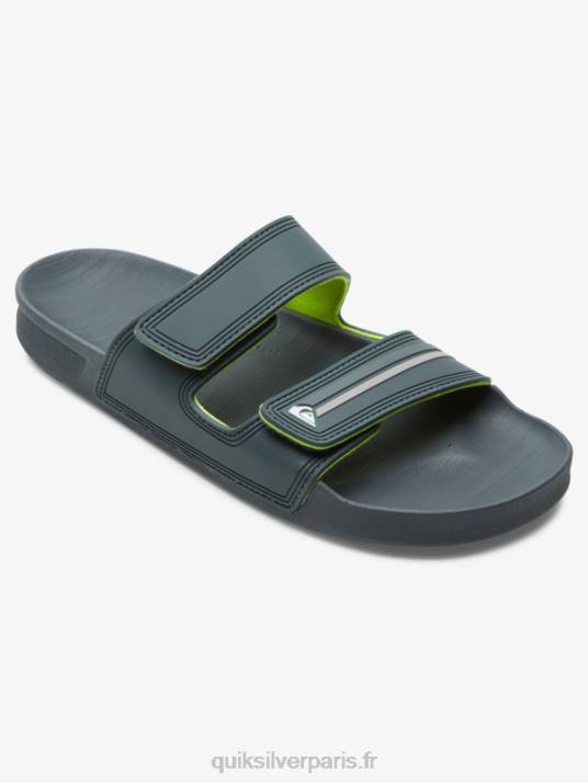 Hommes Quiksilver sandales rivi à double ajustement D6PT1078 gris/noir/vert