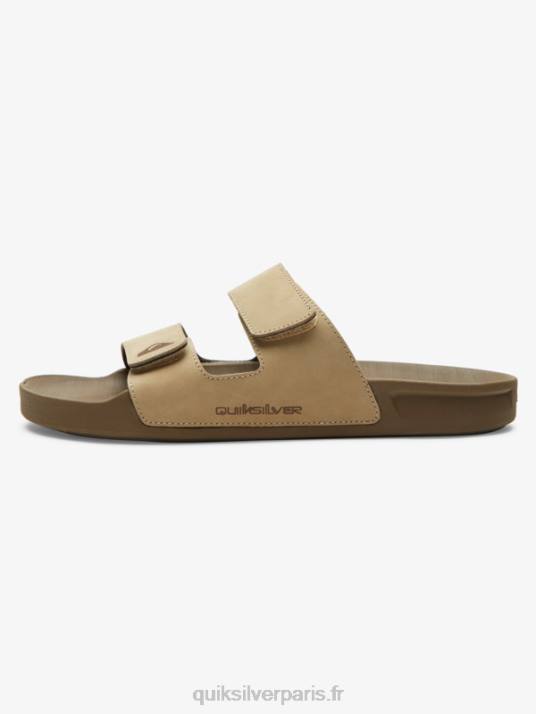 Hommes Quiksilver sandales rivi en cuir à double ajustement D6PT1285 bronzer 1