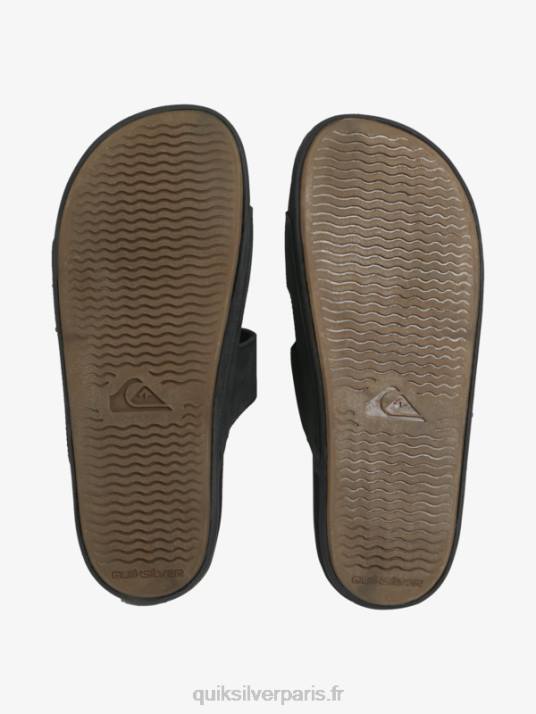 Hommes Quiksilver sandales rivi en cuir à double ajustement D6PT1286 noir