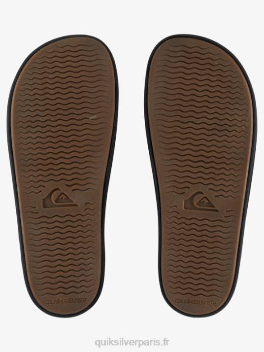 Hommes Quiksilver sandales rivi en cuir à double ajustement D6PT1287 marron noir
