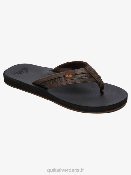Hommes Quiksilver sandales squish carver D6PT937 marron noir